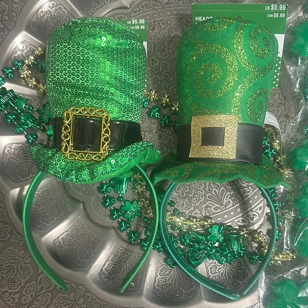 Green St. Patrick's Day Party Headbands and Necklaces